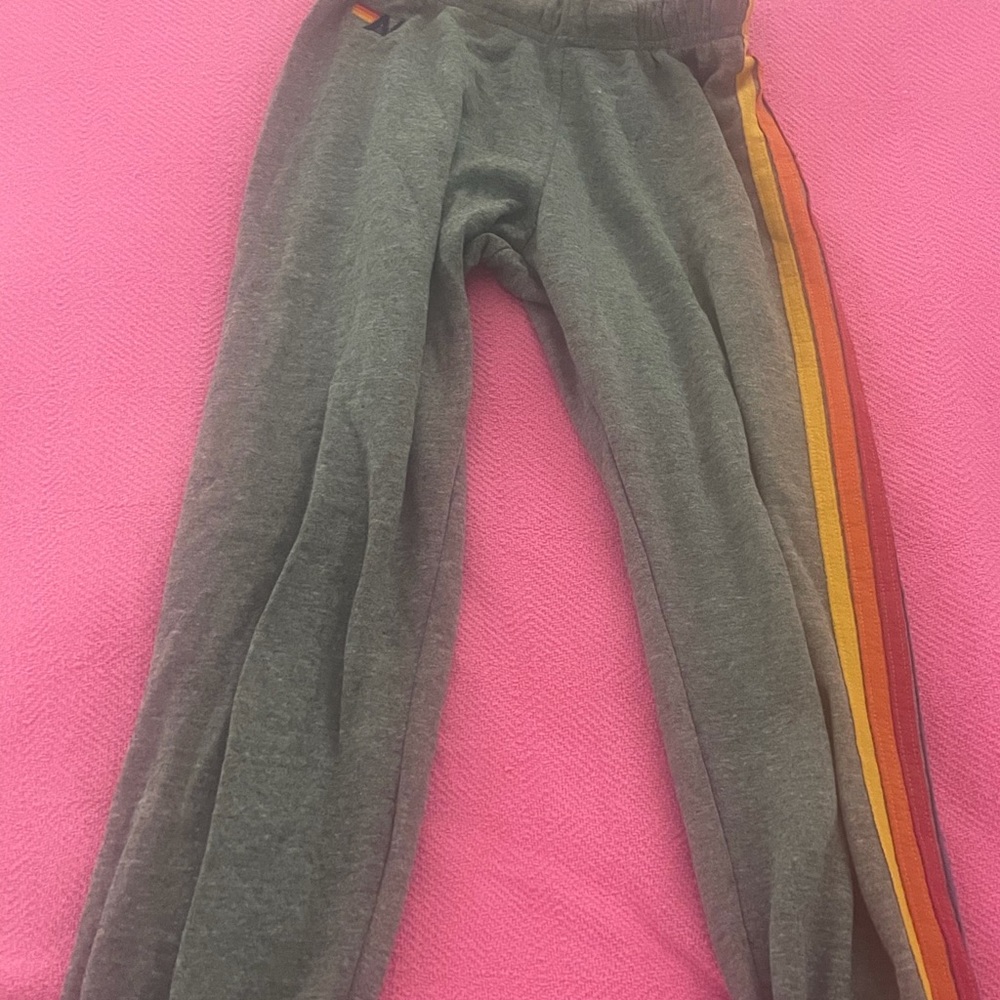 Aviator Nation 5 stripe sweatpants, heather grey